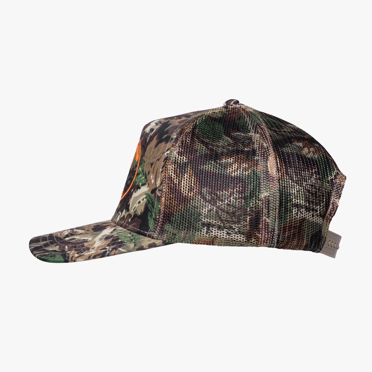 Image of Trucker Hat - Camo - Color - Green Camo - Orange Embroidered Logo