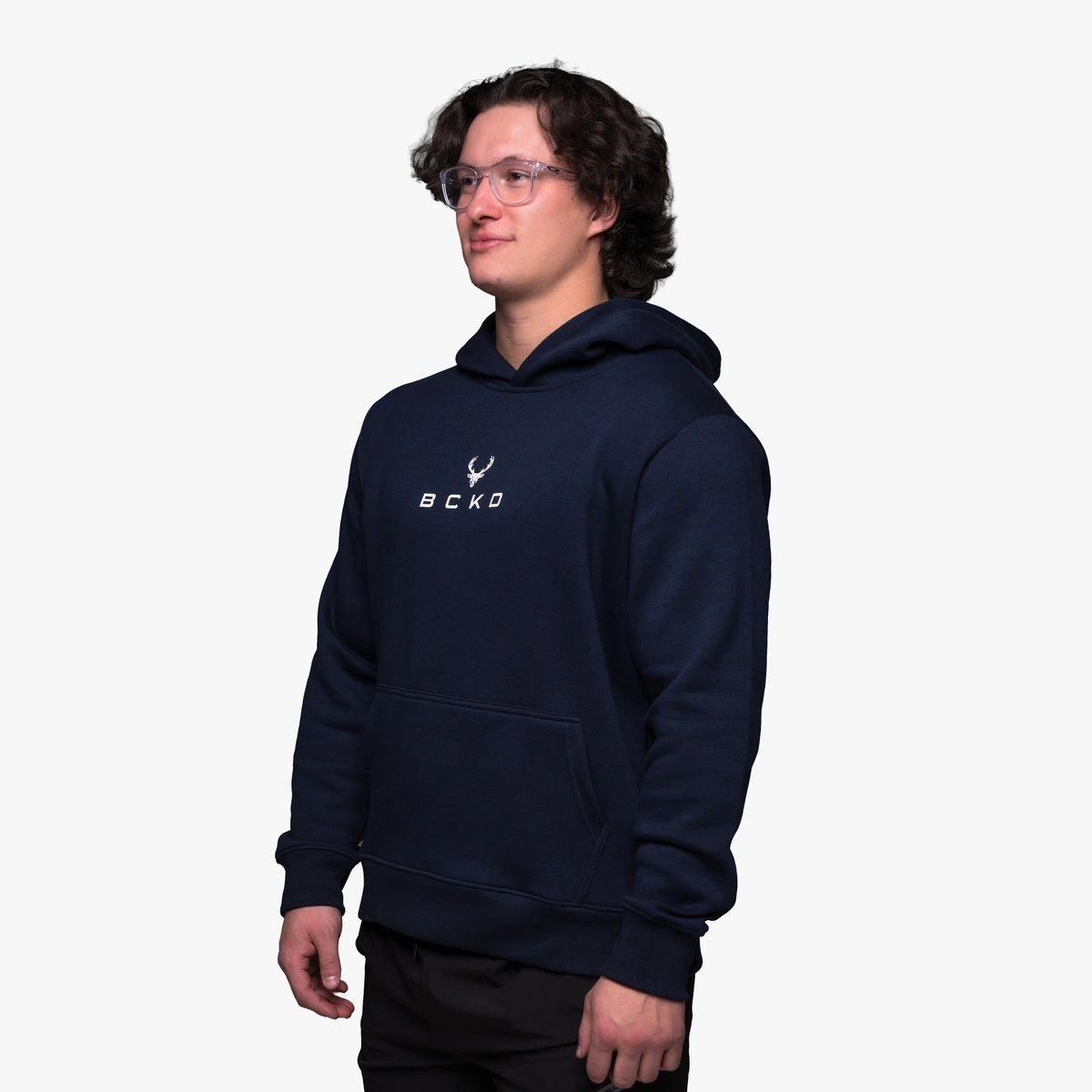 Image of Essential Hoodie - Color - Navy - White logo