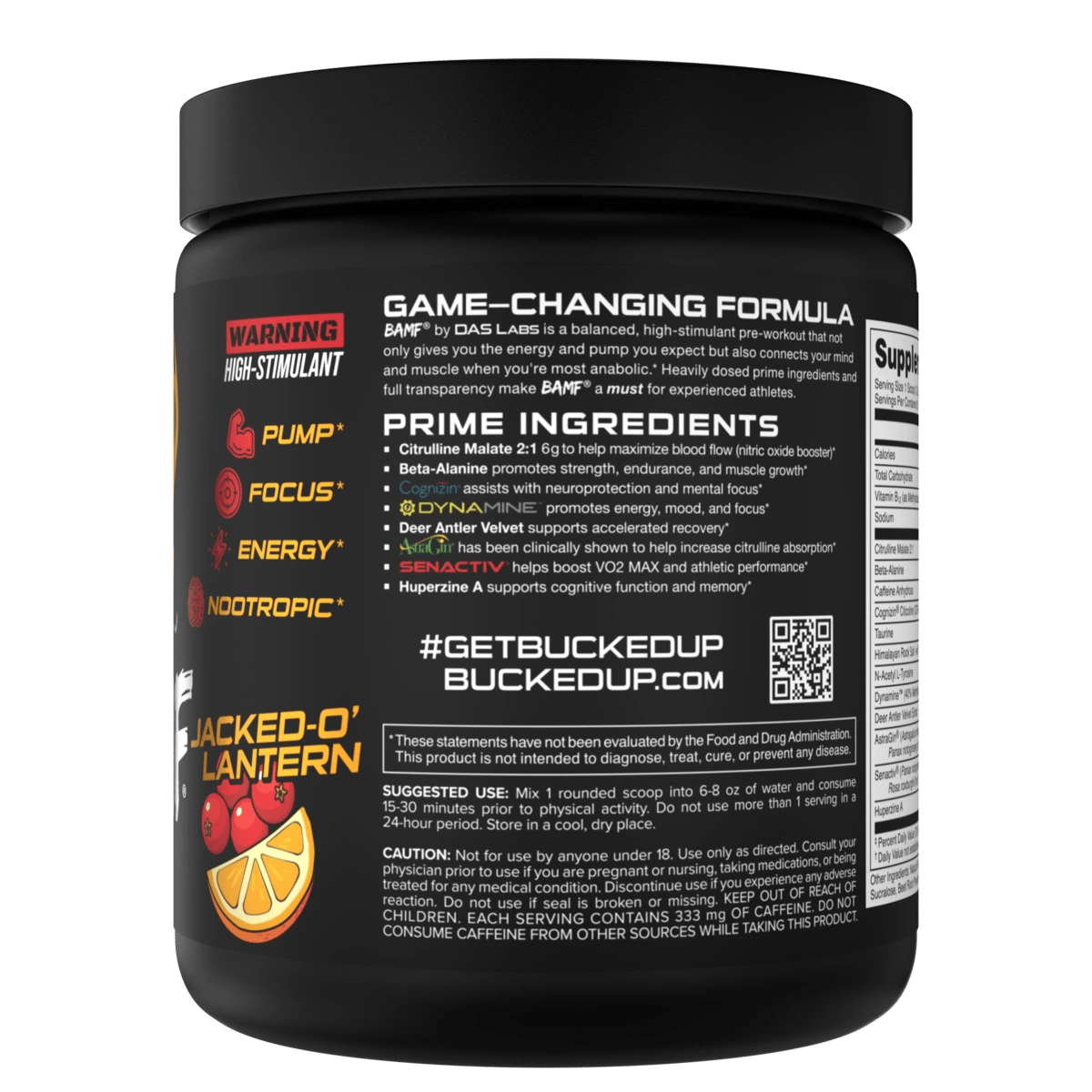 Image of LAST CHANCE FLAVORS - BAMF High Stimulant Nootropic Pre-Workout - Flavor - Jacked-O-Lantern