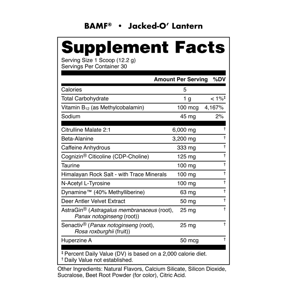 Image of LAST CHANCE FLAVORS - BAMF High Stimulant Nootropic Pre-Workout - Flavor - Jacked-O-Lantern