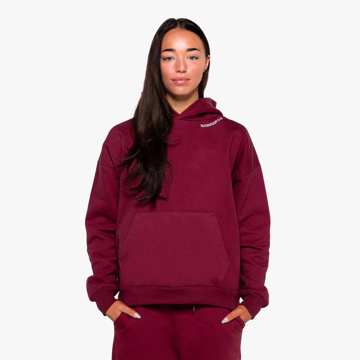 Image of Rosewood Hoodie - Color - Maroon - White logo - 8 / 12