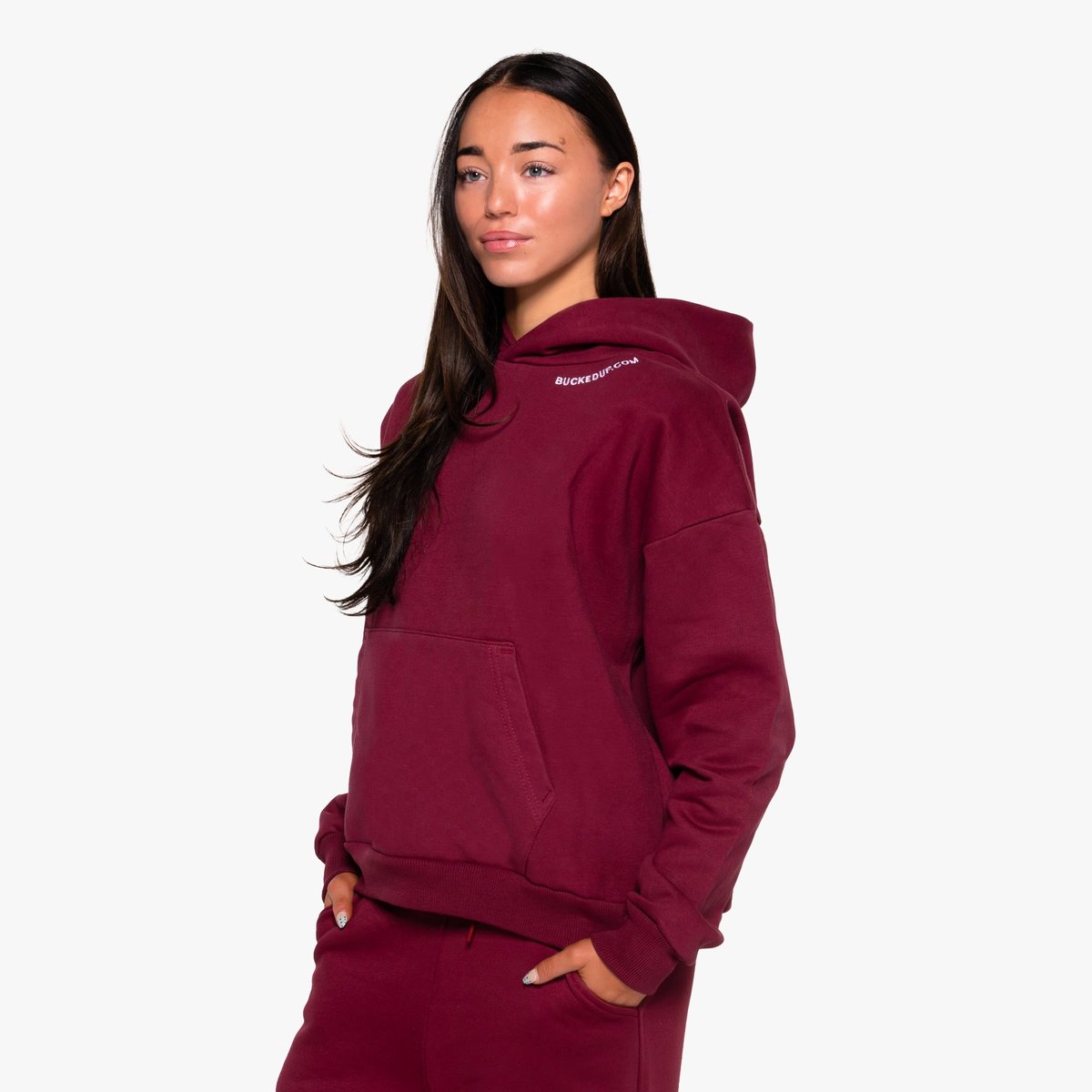 Image of Rosewood Hoodie - Color - Maroon - White logo - 7 / 12