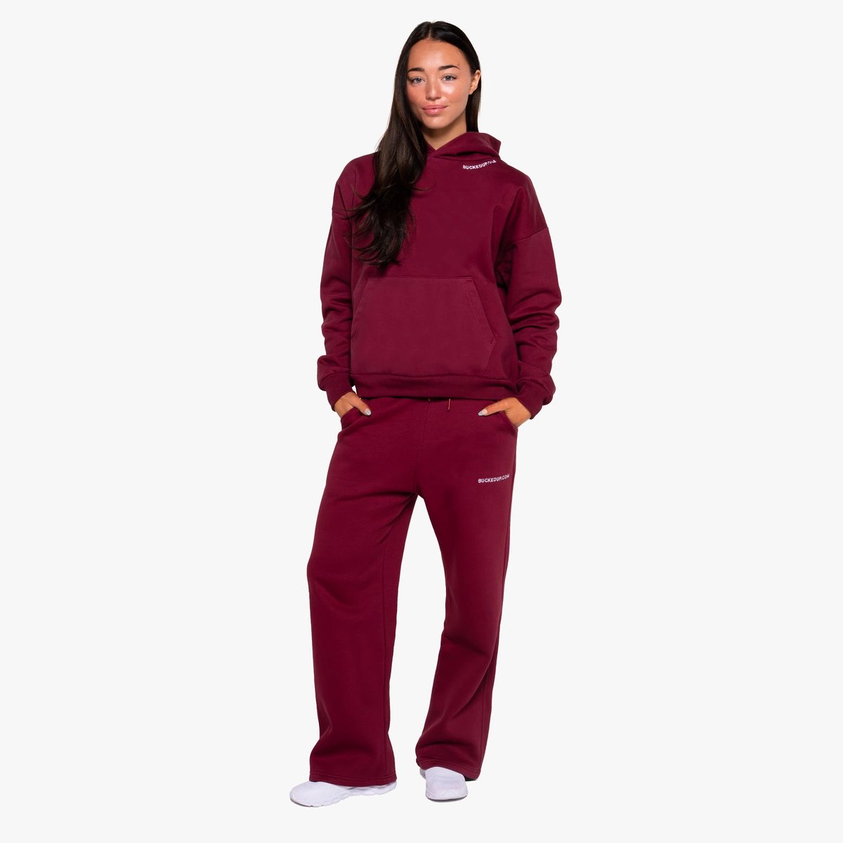 Image of Rosewood Hoodie - Color - Maroon - White logo - 12 / 12