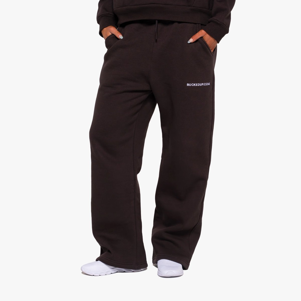 Image of Rosewood Straight Leg Sweatpants - Color - Brown - White logo - 2 / 6