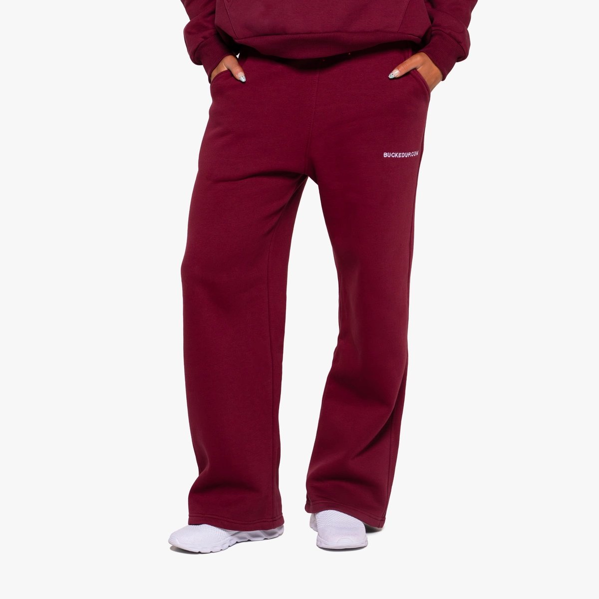 Image of Rosewood Straight Leg Sweatpants - Color - Maroon - White logo - 8 / 12