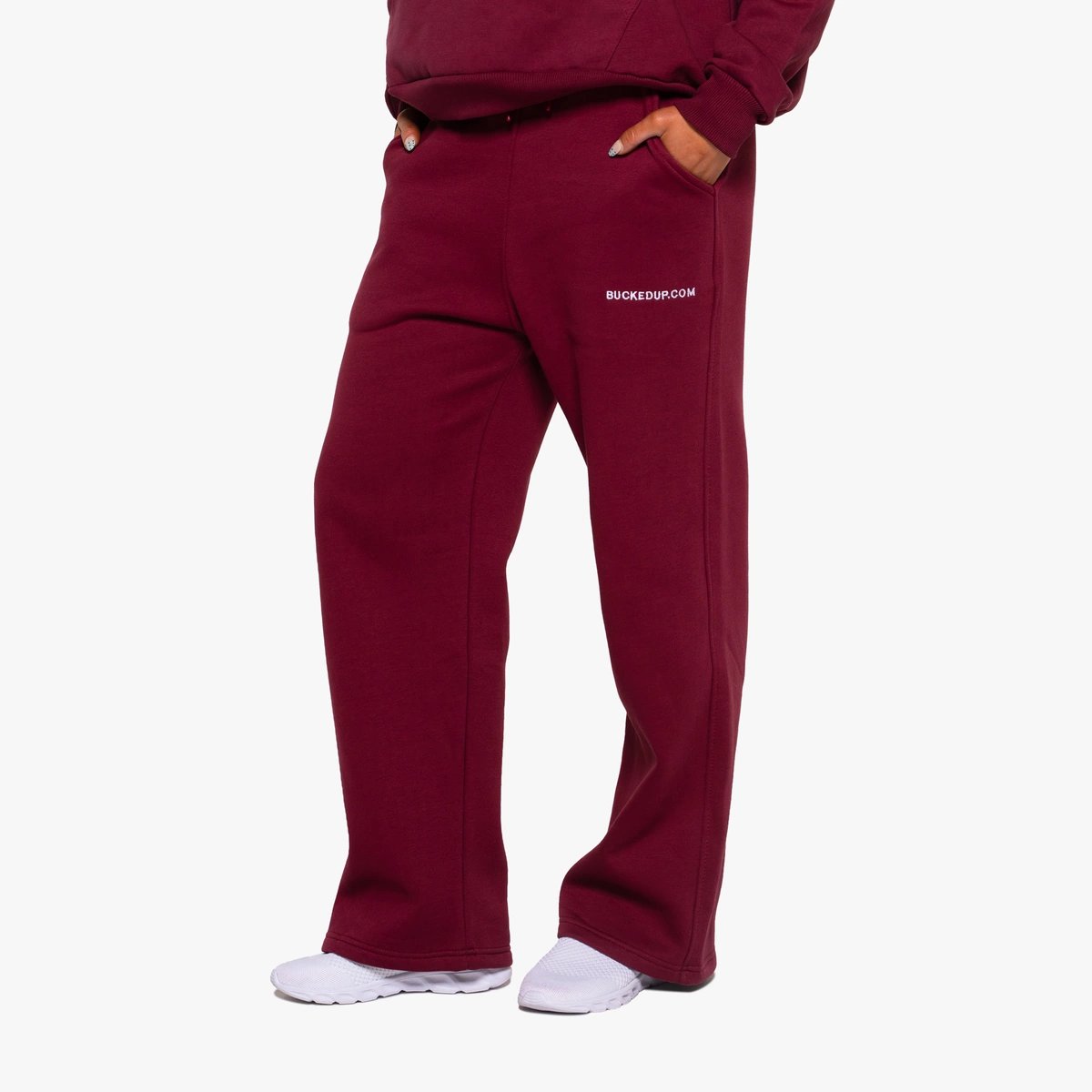 Image of Rosewood Straight Leg Sweatpants - Color - Maroon - White logo - 9 / 12