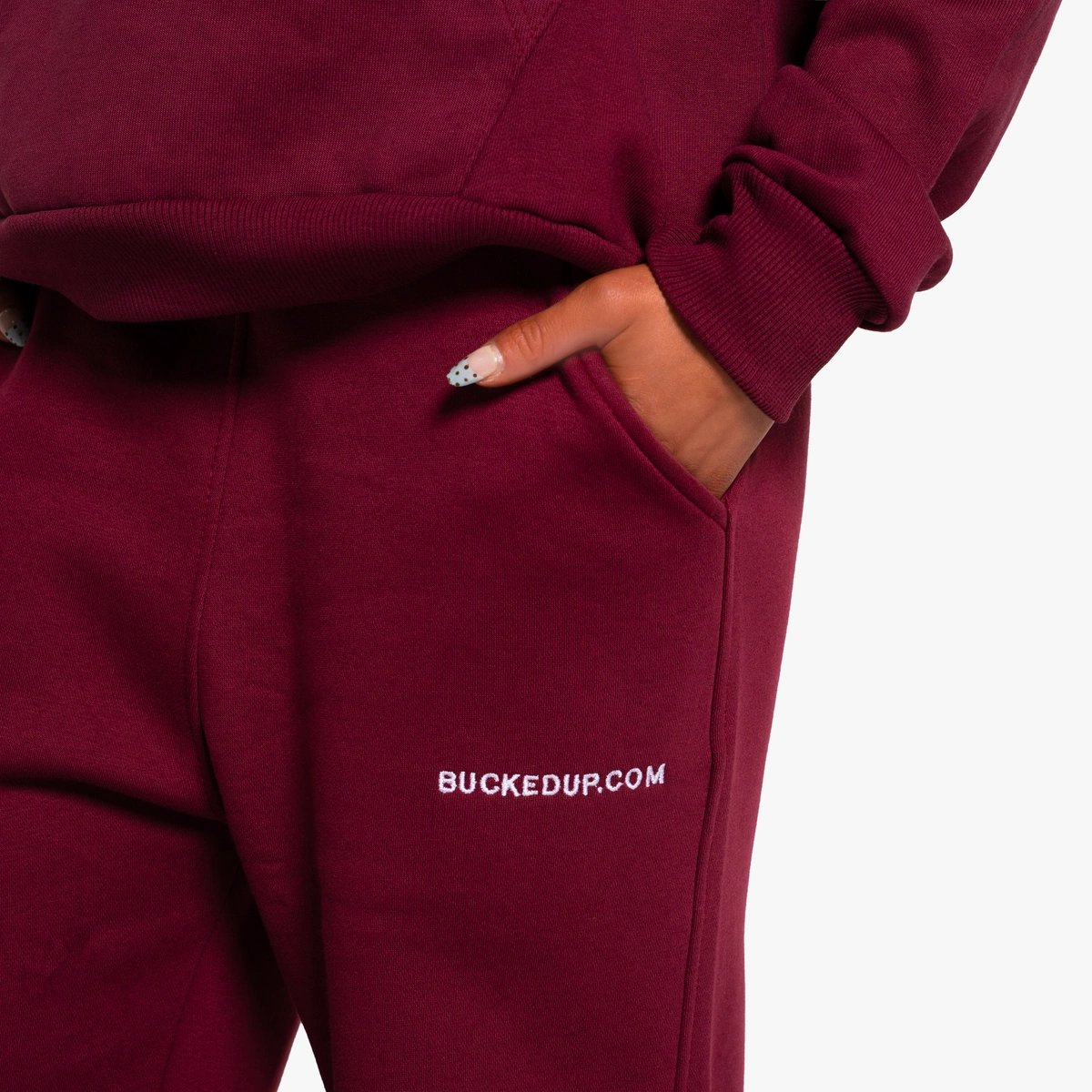 Image of Rosewood Straight Leg Sweatpants - Color - Maroon - White logo - 11 / 12
