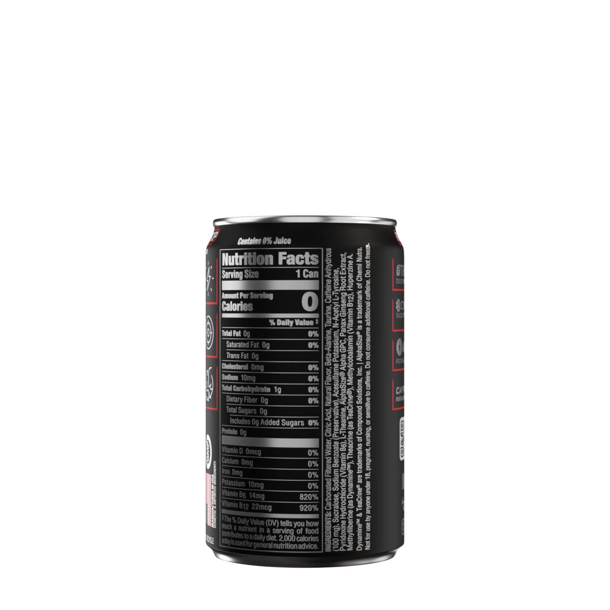 Image of Bucked Up Mini Energy Drink (7.5 oz) | 100 mg Caffeine | 1 Case / 24 Cans - Flavor - Rocket Pop (Blue Raspberry/Lime/Cherry)
