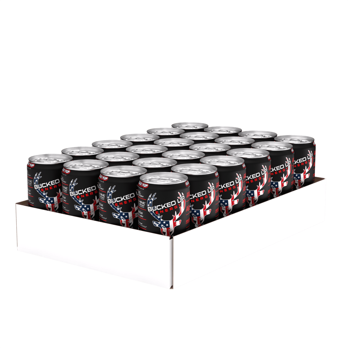 Image of Bucked Up Mini Energy Drink (7.5 oz) | 100 mg Caffeine | 1 Case / 24 Cans - Flavor - Rocket Pop (Blue Raspberry/Lime/Cherry)