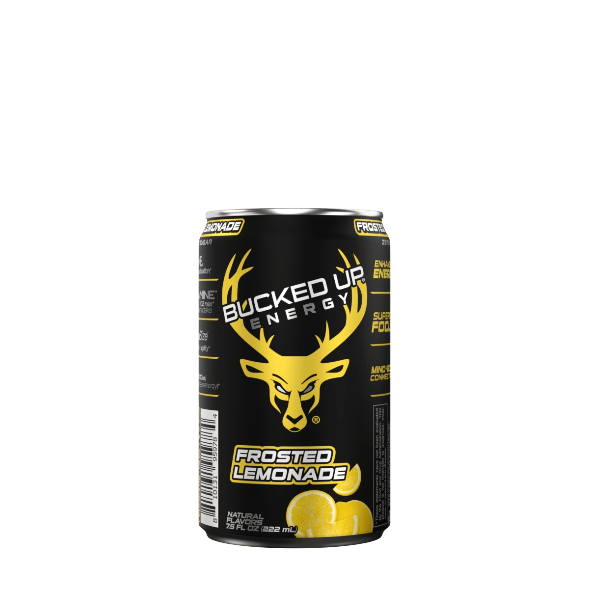 Image of Bucked Up Mini Energy Drink (7.5 oz) | 100 mg Caffeine | 1 Case / 24 Cans - Flavor - Frosted Lemonade (Lemonade/Vanilla)