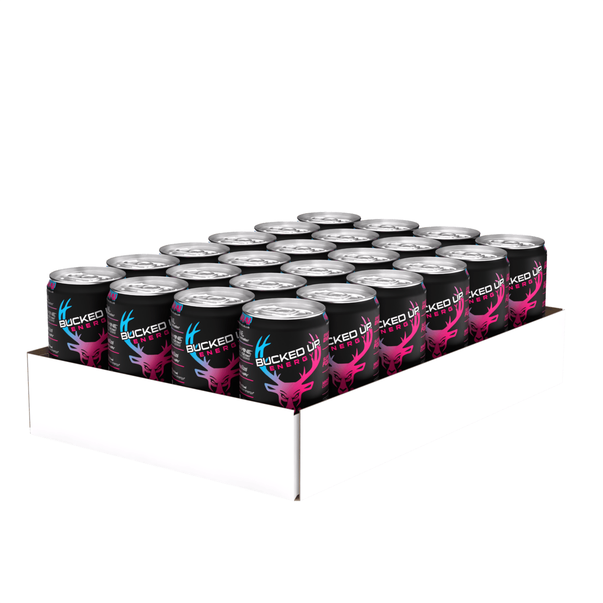 Image of Bucked Up Mini Energy Drink (7.5 oz) | 100 mg Caffeine | 1 Case / 24 Cans - Flavor - Miami (Strawberry/Mango/Pineapple)