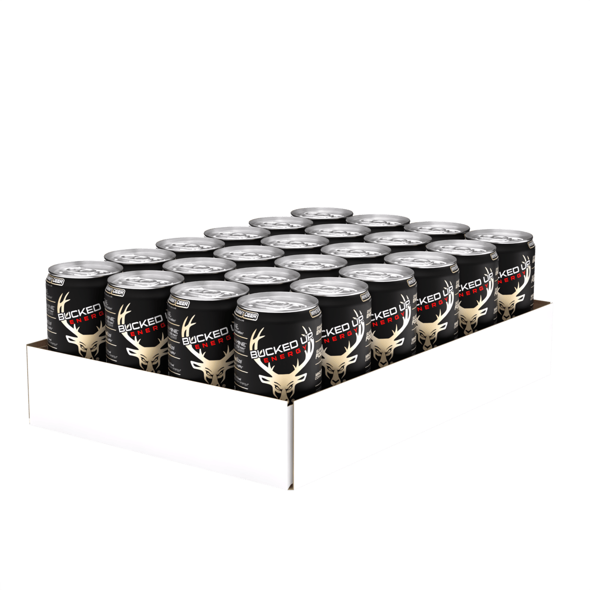 Image of Bucked Up Mini Energy Drink (7.5 oz) | 100 mg Caffeine | 1 Case / 24 Cans - Flavor - White Gummy Deer (Pineapple Gummy Bear)