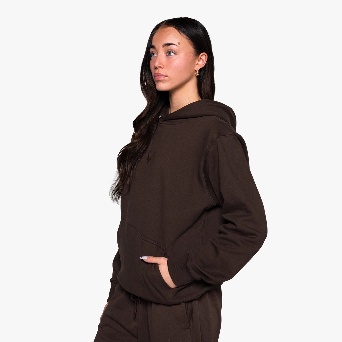 Image of Heavyweight Hoodie - Color - Espresso Brown - Brown Logo - 17 / 24