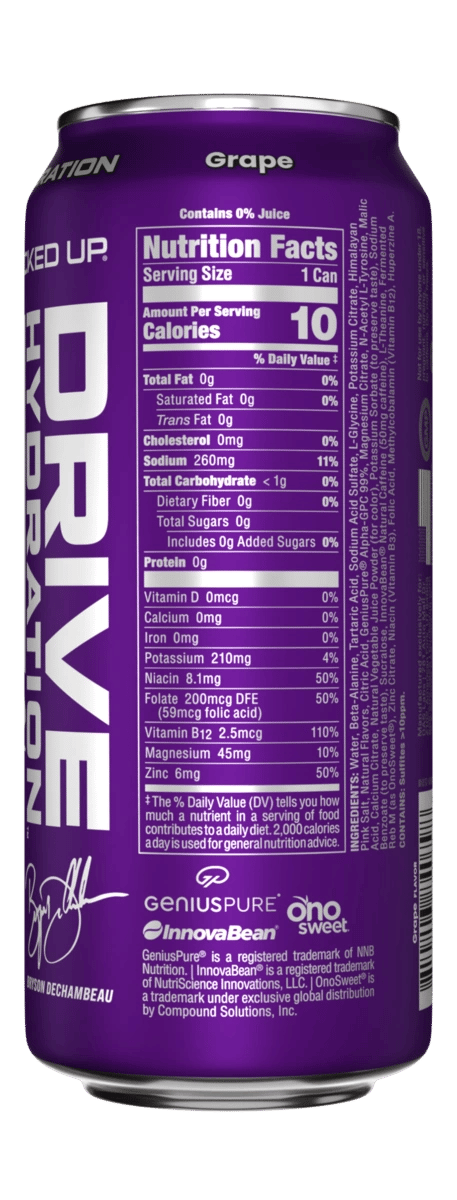 Image of Drive Hydration Drinks (1 Case / 12 Cans) - Flavor - Grape