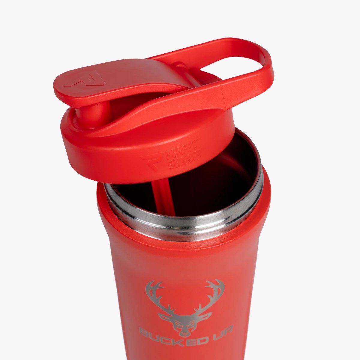 Image of Bucked Up Insulated Stainless Steel Shaker Bottle – 27oz - Color - Red