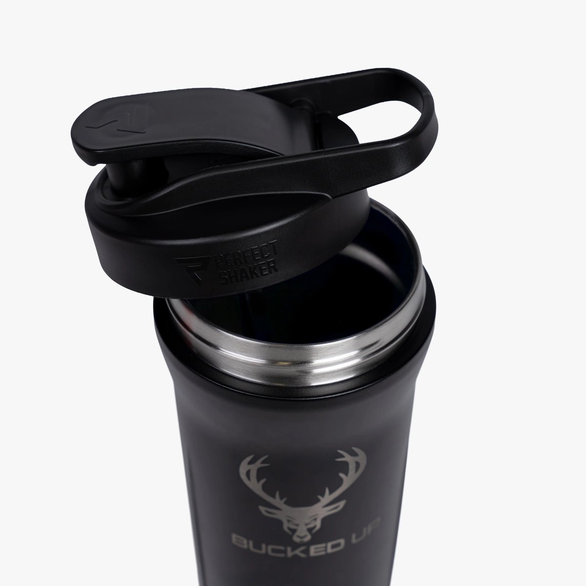Image of Bucked Up Insulated Stainless Steel Shaker Bottle – 27oz - Color - Black