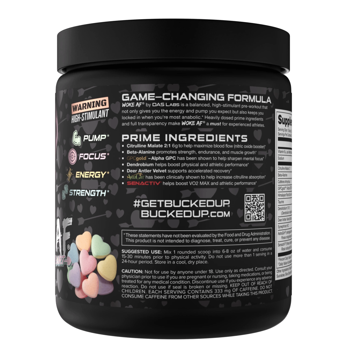 Bucked Up Woke AF Pre-Workout Powder, Increased Energy, Miami, 333mg Caffeine, 20 Servings - View #5