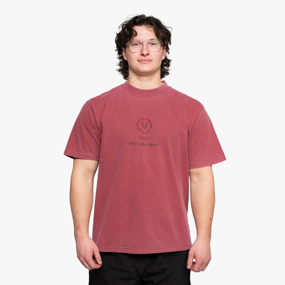 Image of Rise Like a Buck T-Shirt | Last Chance! - Color - Washed Red / Red Logo - 11 / 15