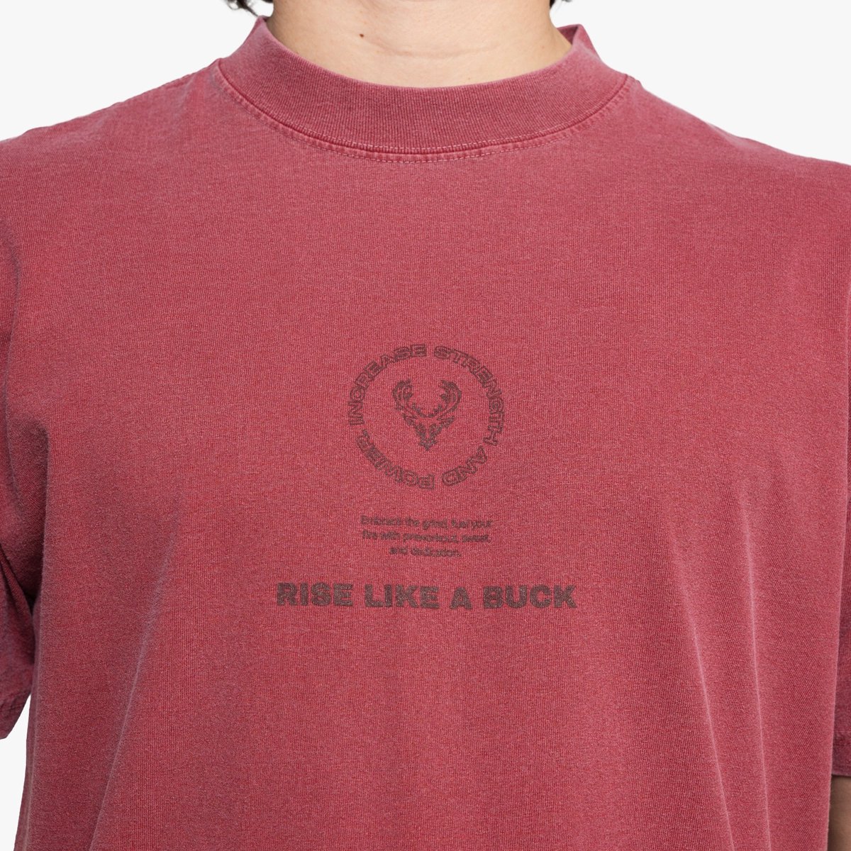 Image of Rise Like a Buck T-Shirt | Last Chance! - Color - Washed Red / Red Logo - 14 / 15