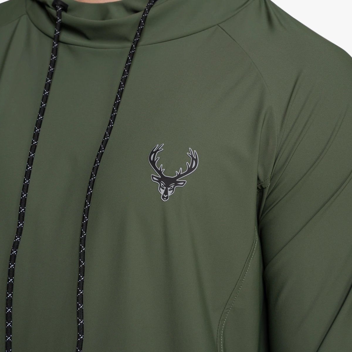 Image of Athletic Hoodie - Color - Army Green / Black Logo