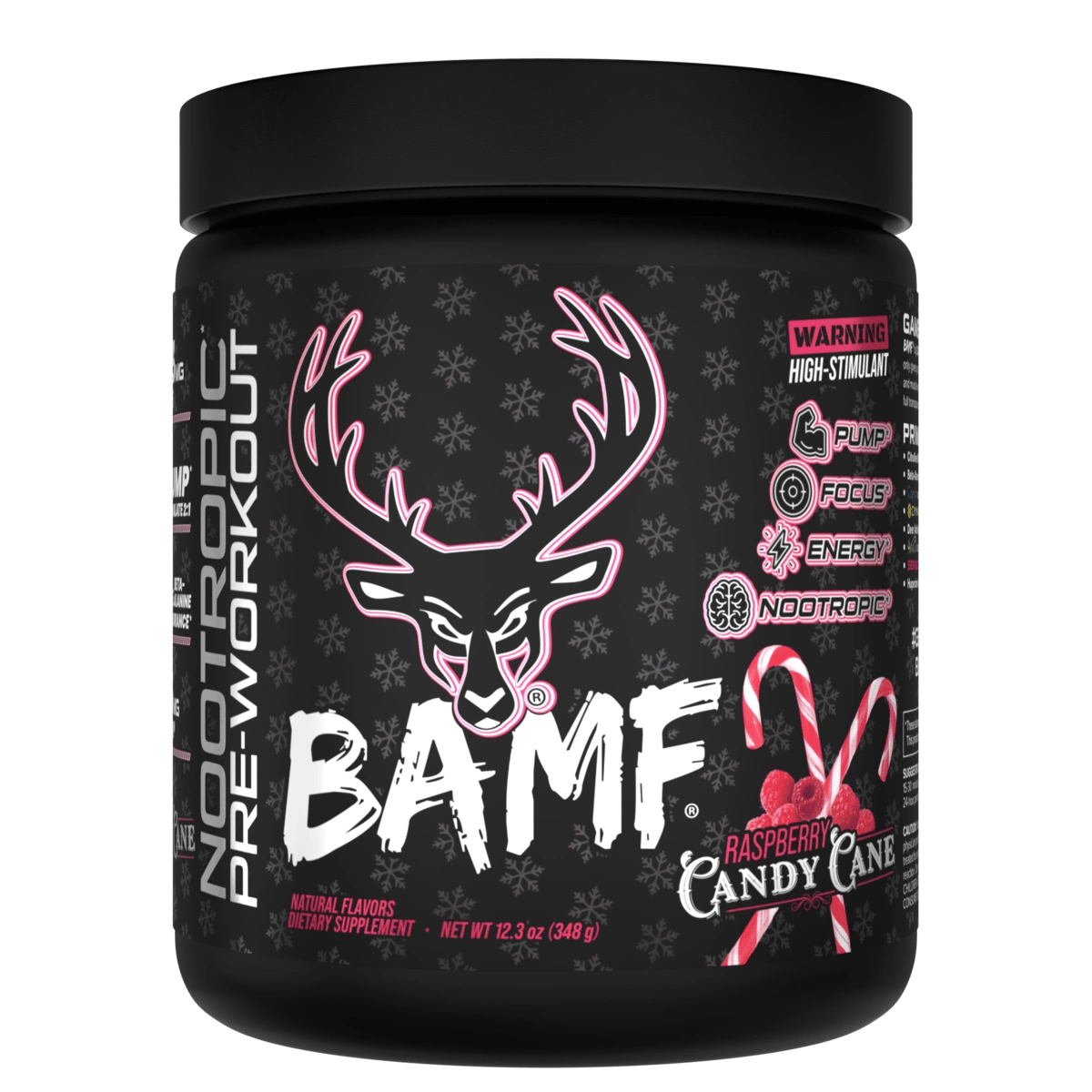 Image of LAST CHANCE FLAVORS - BAMF High Stimulant Nootropic Pre-Workout - Flavor - Raspberry Candy Cane