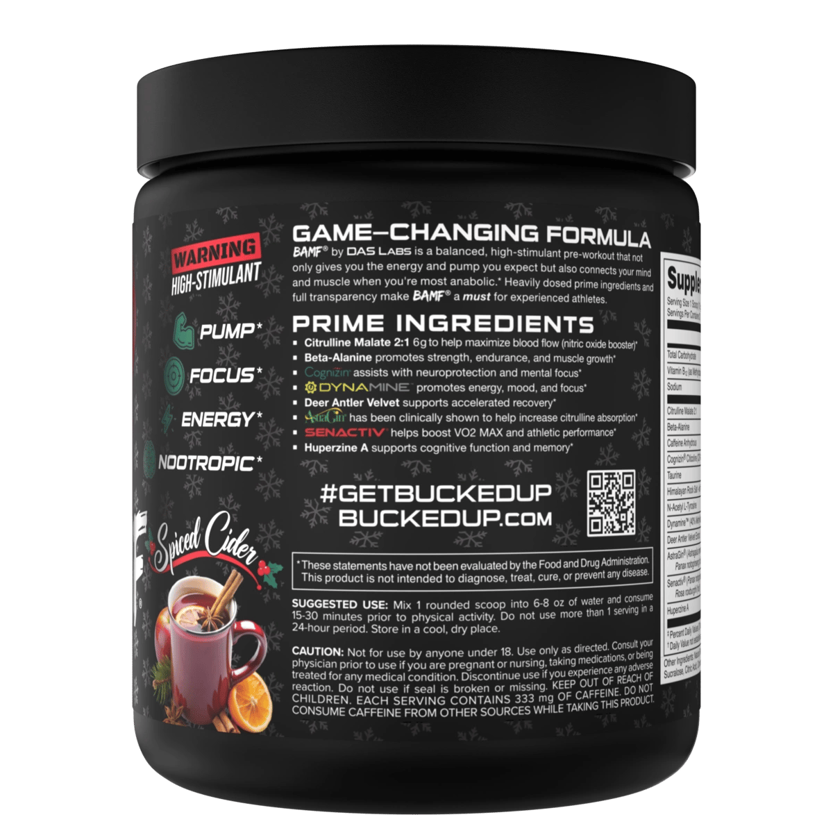 Image of LAST CHANCE FLAVORS - BAMF High Stimulant Nootropic Pre-Workout - Flavor - Spiced Cider