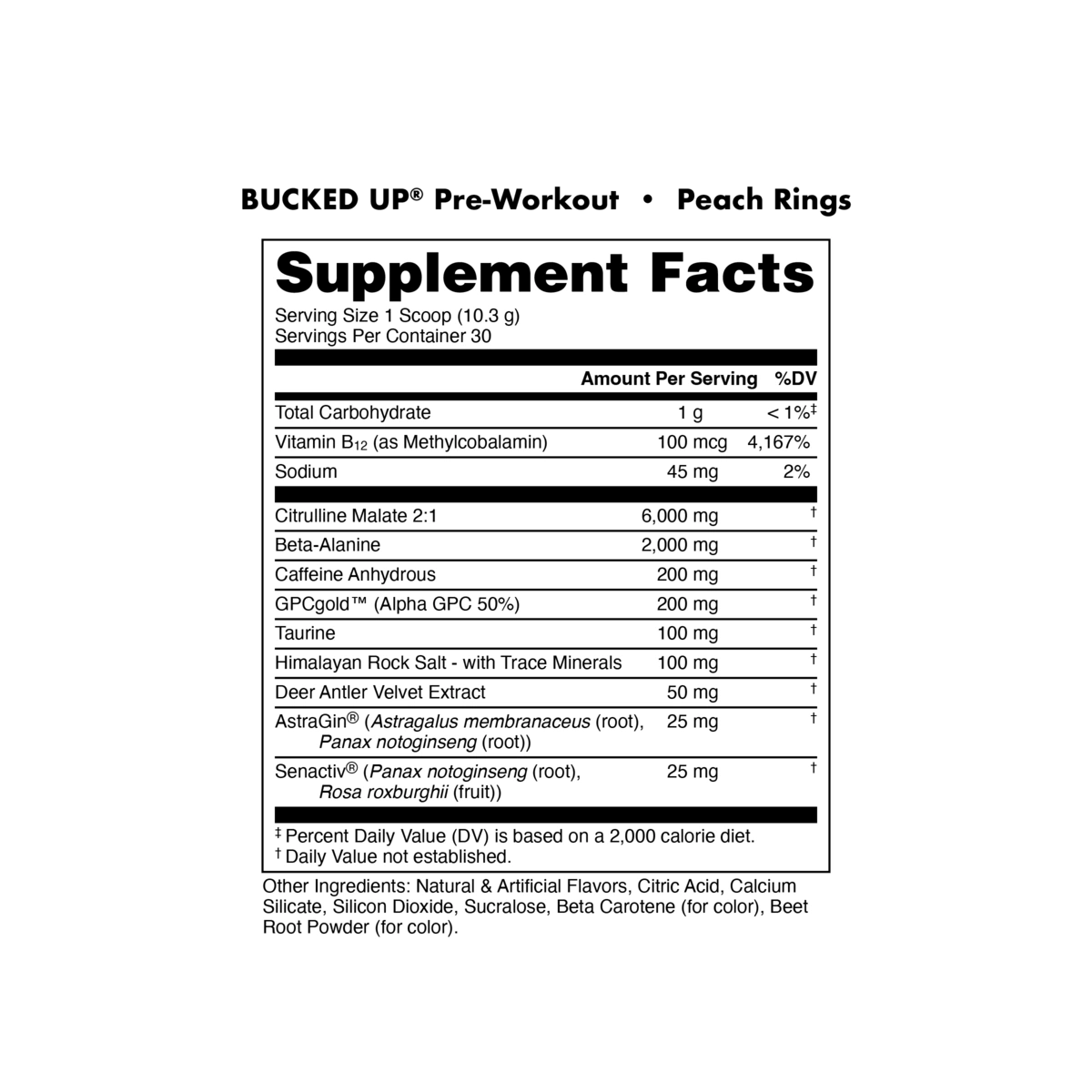 Image of LAST CHANCE FLAVORS - Bucked Up Pre-Workout - Flavor - Peach Rings
