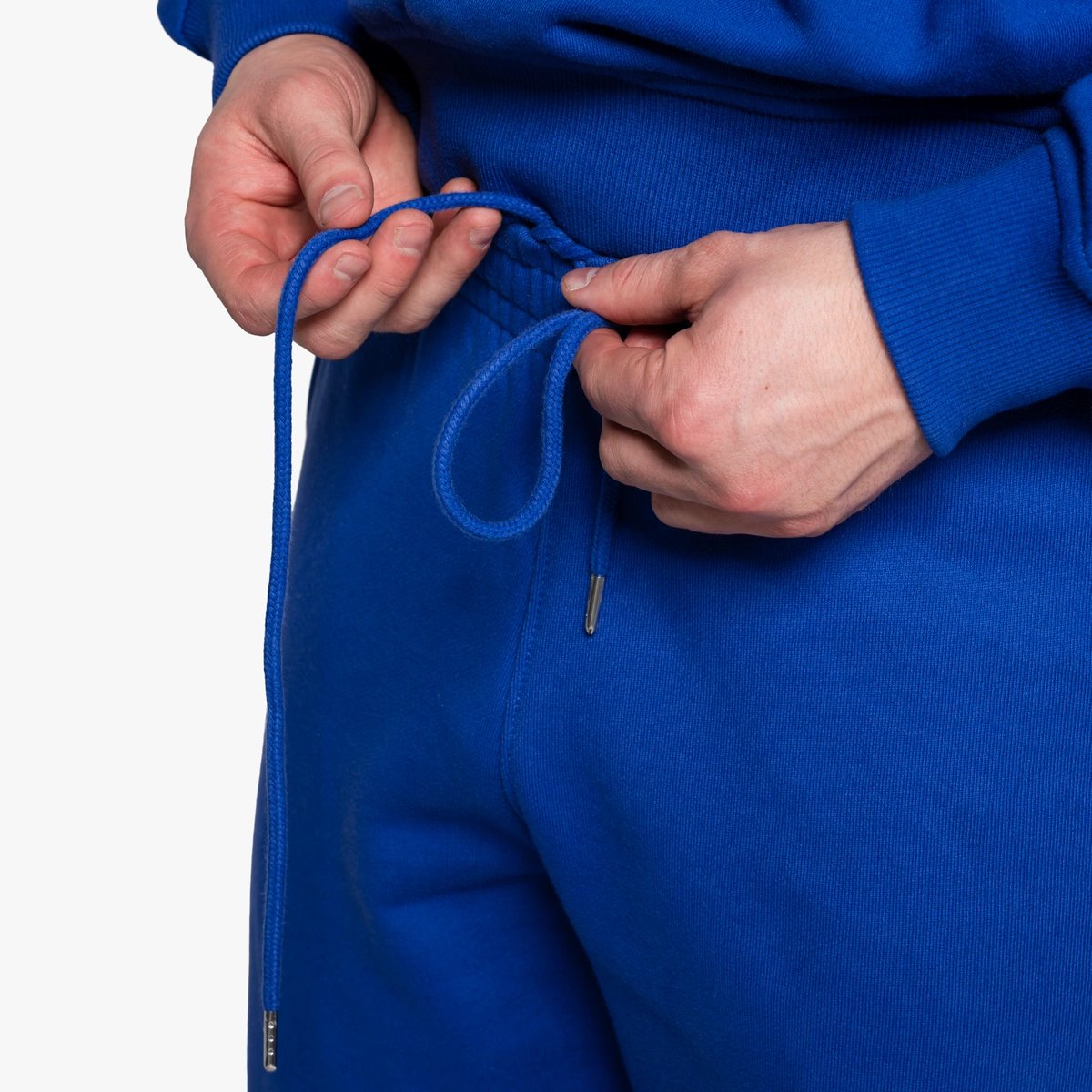 Image of Varsity Wide Leg Sweatpants - Color - Royal Blue - White Logo