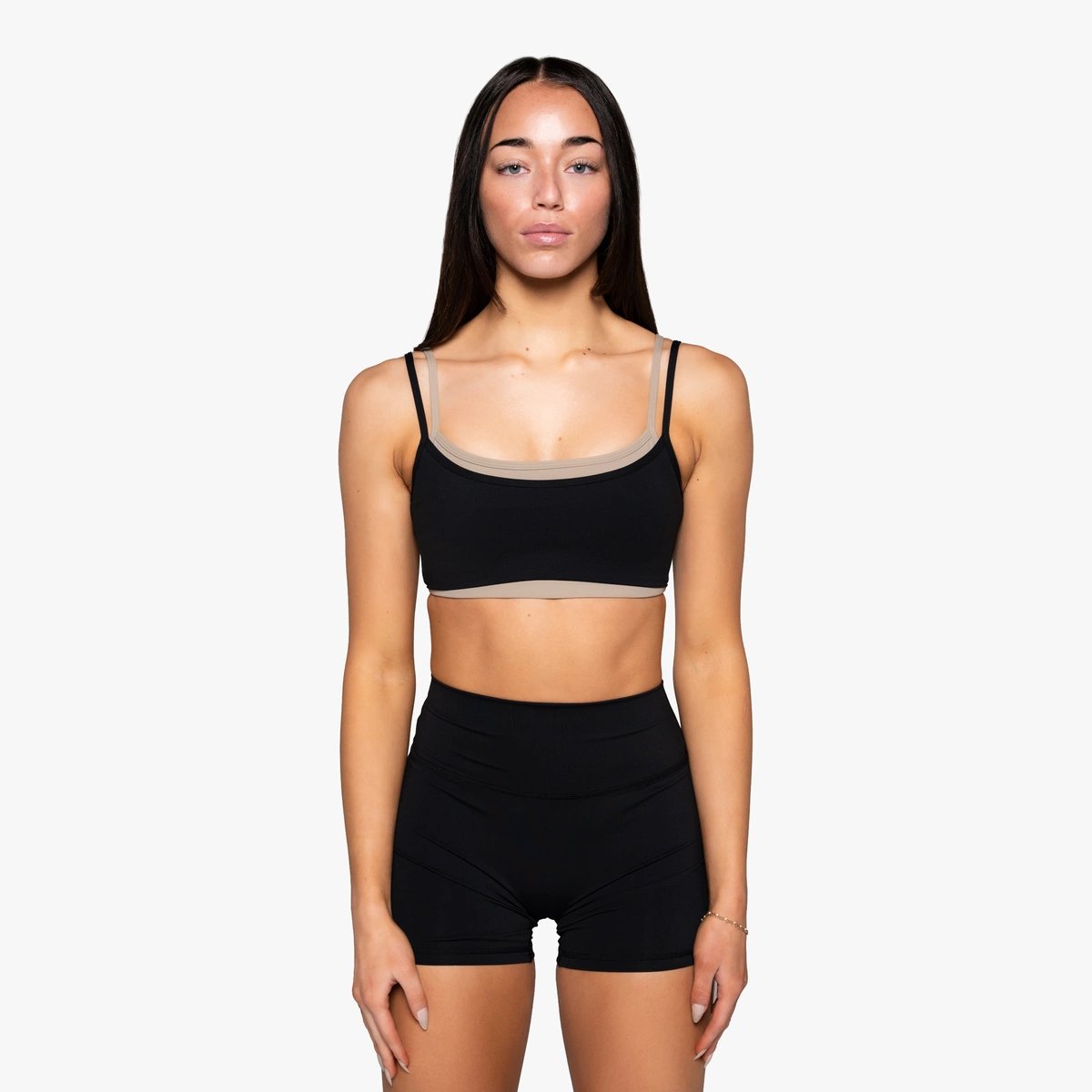 Image of Duo Bra - Color - Black/Tan - Tan Logo