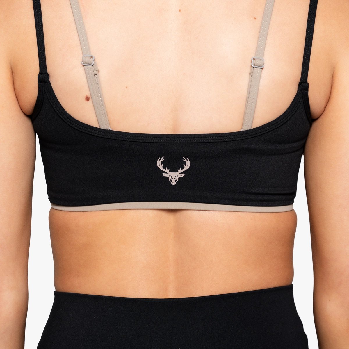 Image of Duo Bra - Color - Black/Tan - Tan Logo