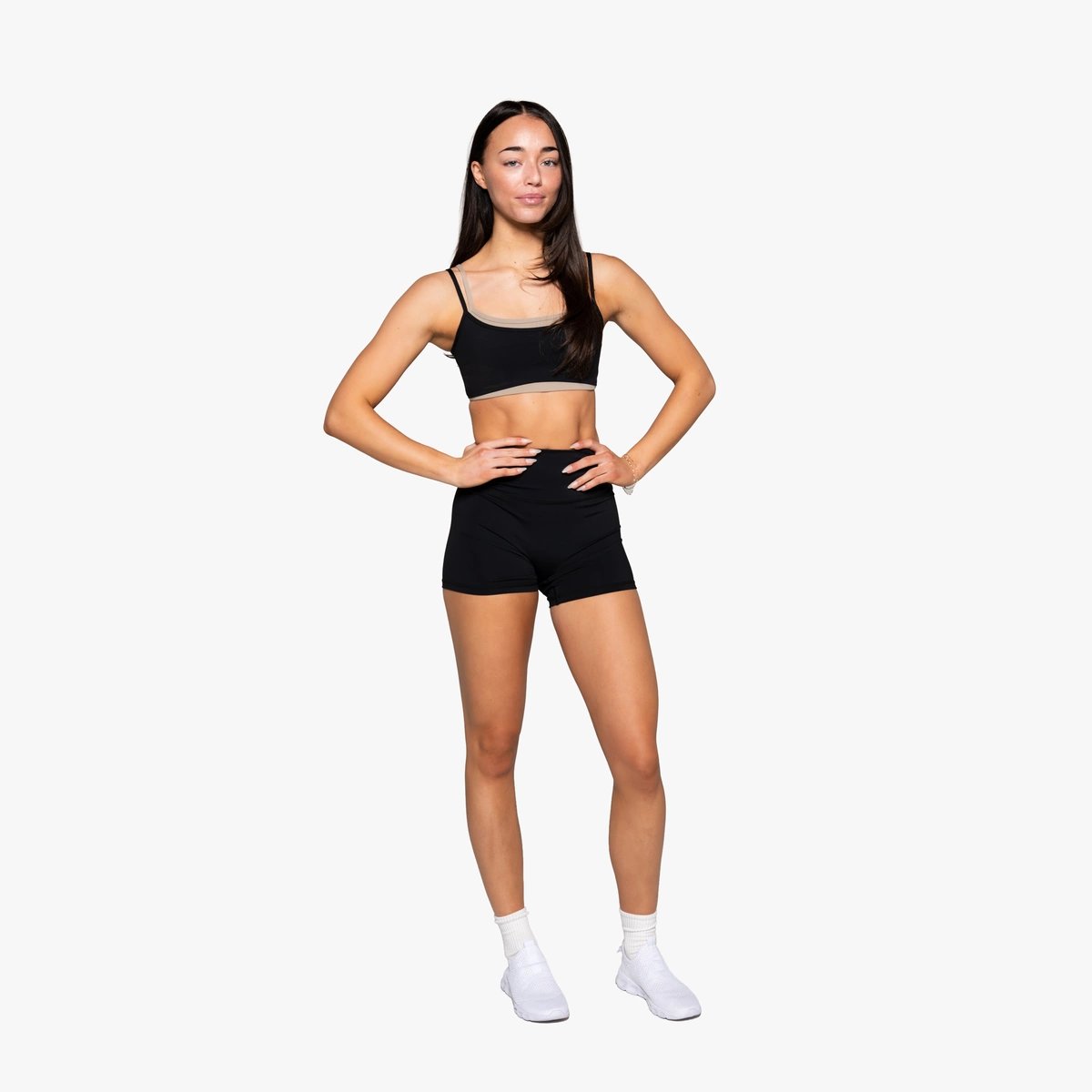 Image of Duo Bra - Color - Black/Tan - Tan Logo