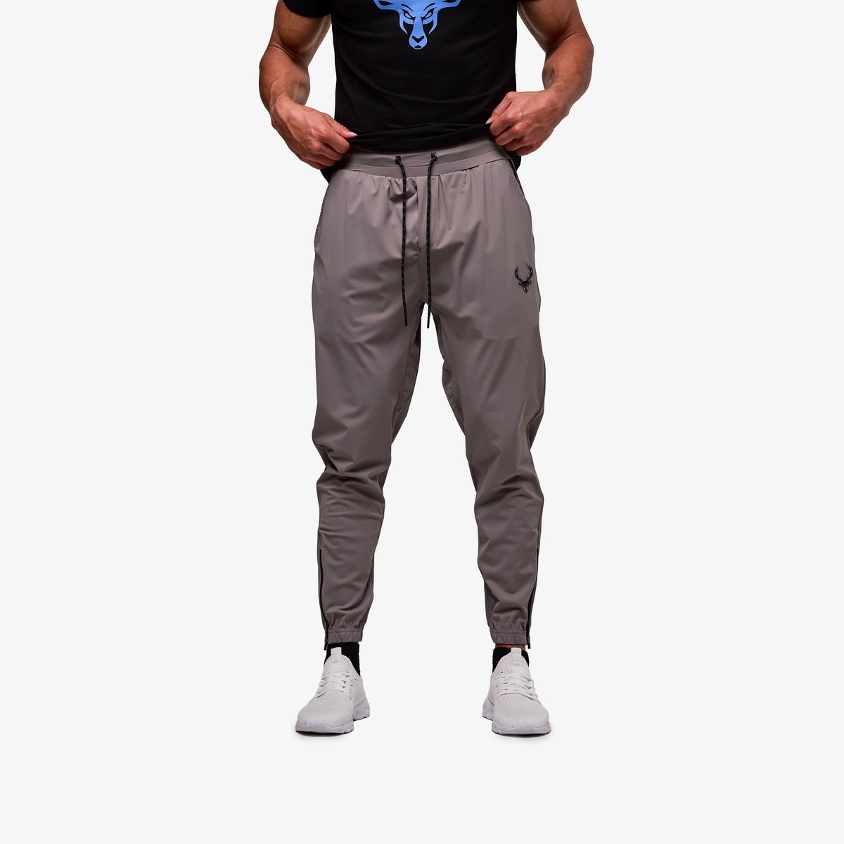 Athletic Joggers - Color - Charcoal Gray / Black Logo