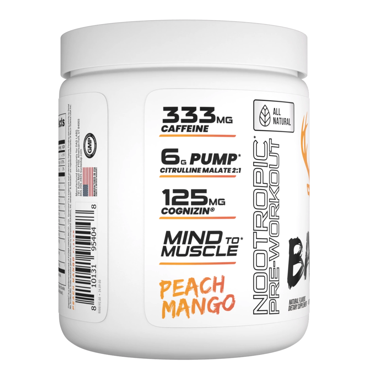 Image of LAST CHANCE FLAVORS - BAMF High Stimulant Nootropic Pre-Workout - Flavor - All Natural Peach Mango