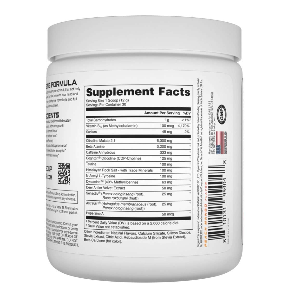 Image of LAST CHANCE FLAVORS - BAMF High Stimulant Nootropic Pre-Workout - Flavor - All Natural Peach Mango