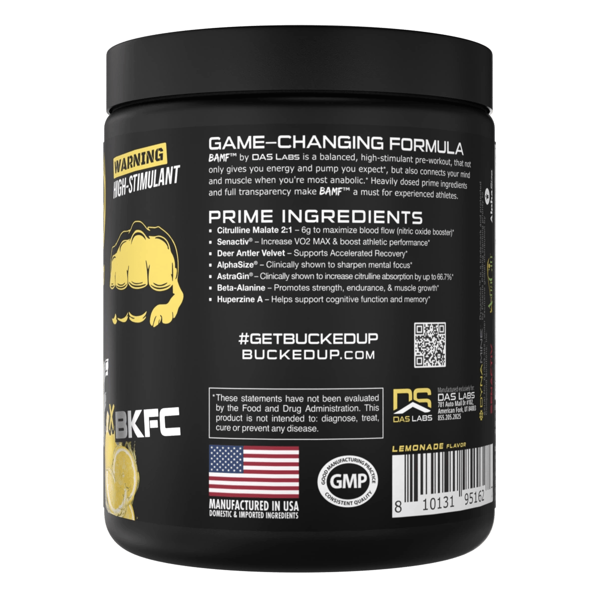 Image of LAST CHANCE FLAVORS - BAMF High Stimulant Nootropic Pre-Workout - Flavor - BKFC Lemonade