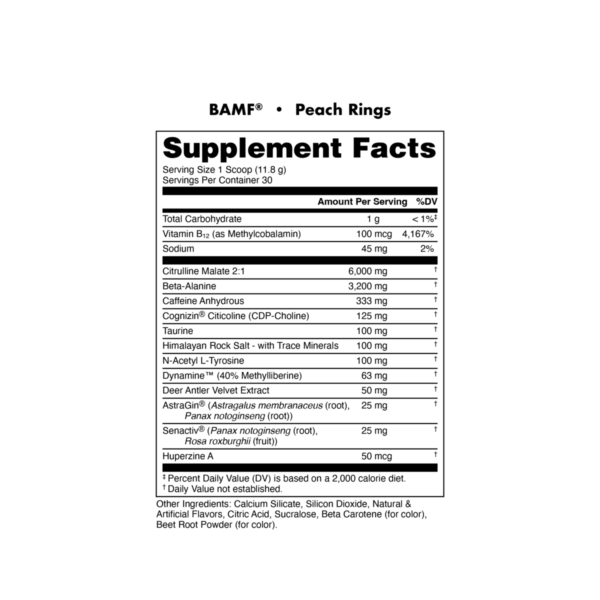 Image of LAST CHANCE FLAVORS - BAMF High Stimulant Nootropic Pre-Workout - Flavor - Peach Rings