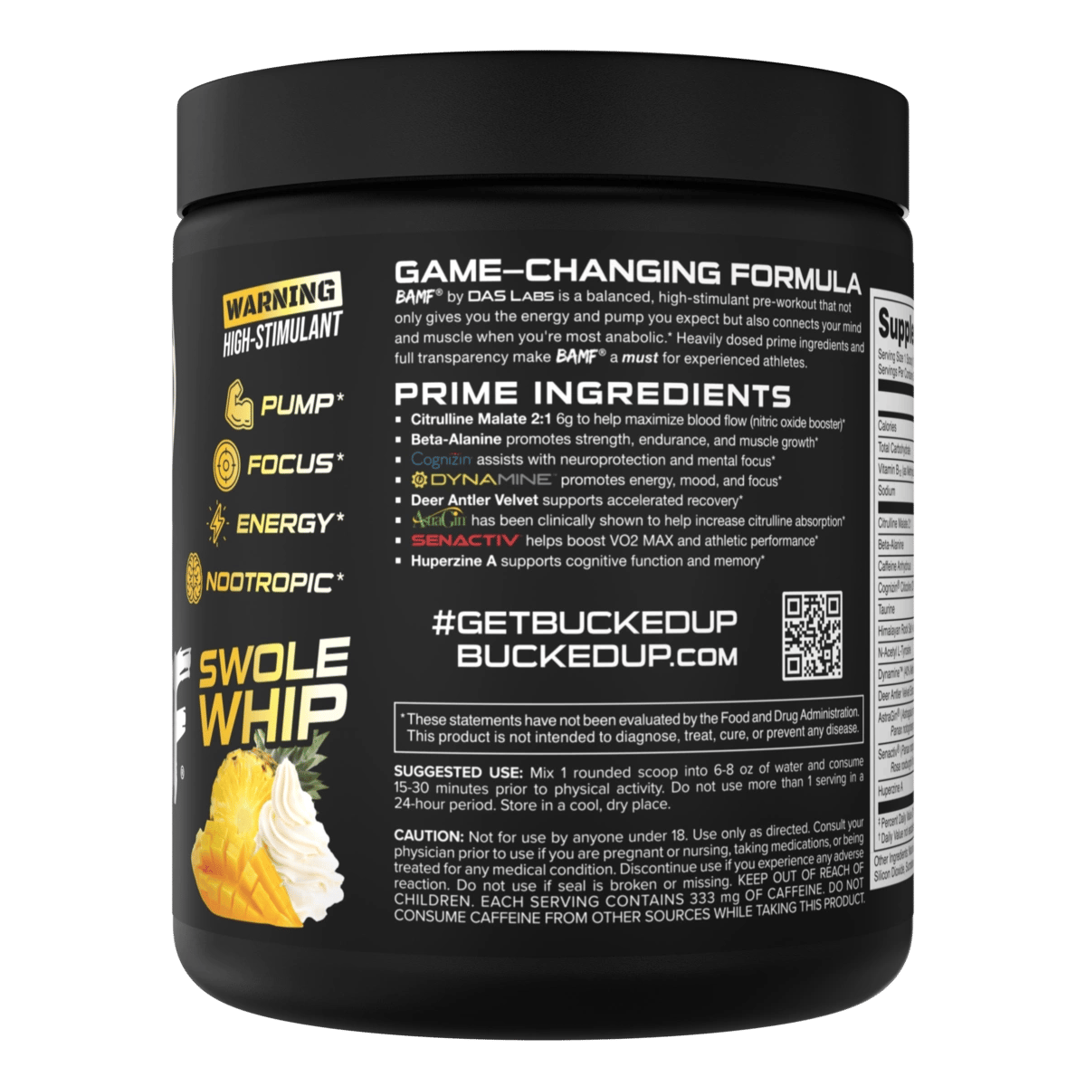 Image of LAST CHANCE FLAVORS - BAMF High Stimulant Nootropic Pre-Workout - Flavor - Swole Whip