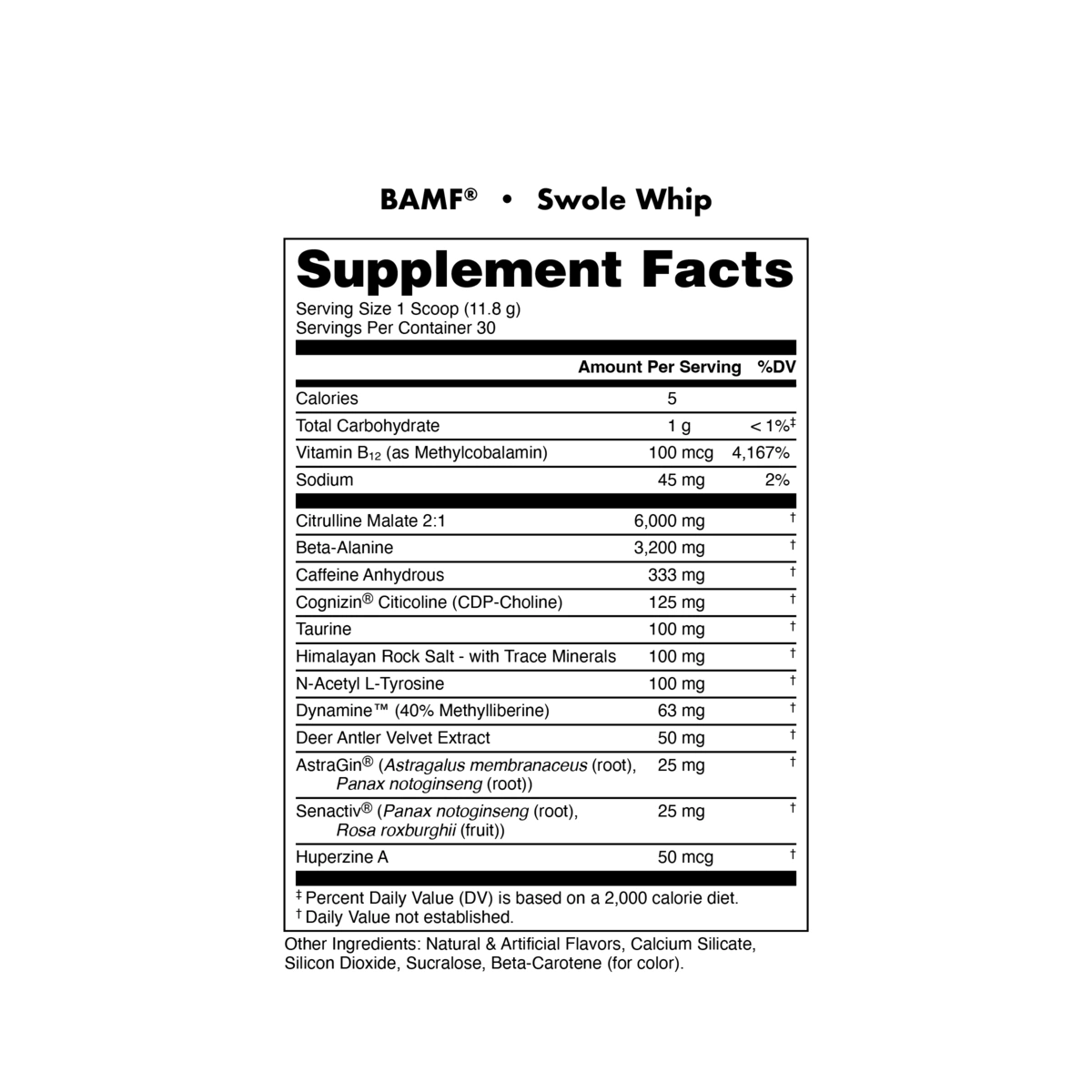 Image of LAST CHANCE FLAVORS - BAMF High Stimulant Nootropic Pre-Workout - Flavor - Swole Whip