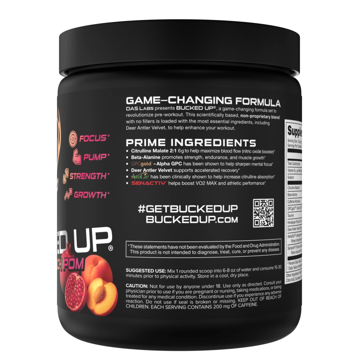 Image of LAST CHANCE FLAVORS - Bucked Up Pre-Workout - Flavor - Peach Pom
