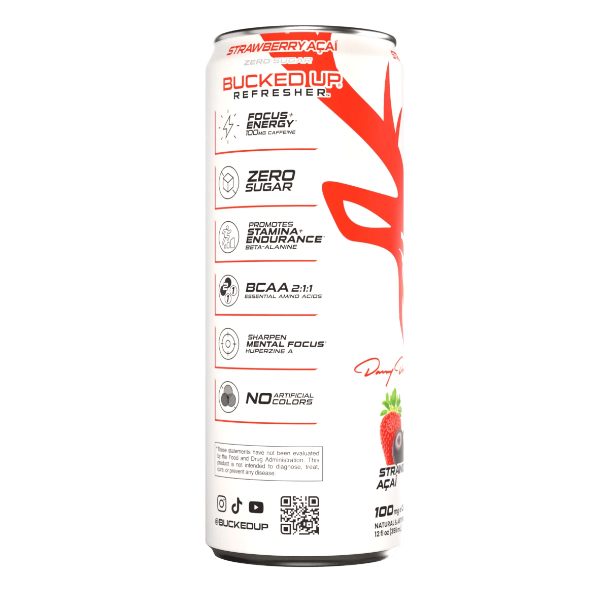 Image of Refresher™ Energy Drinks (1 Case / 12 Cans) - Flavor - Strawberry Acai
