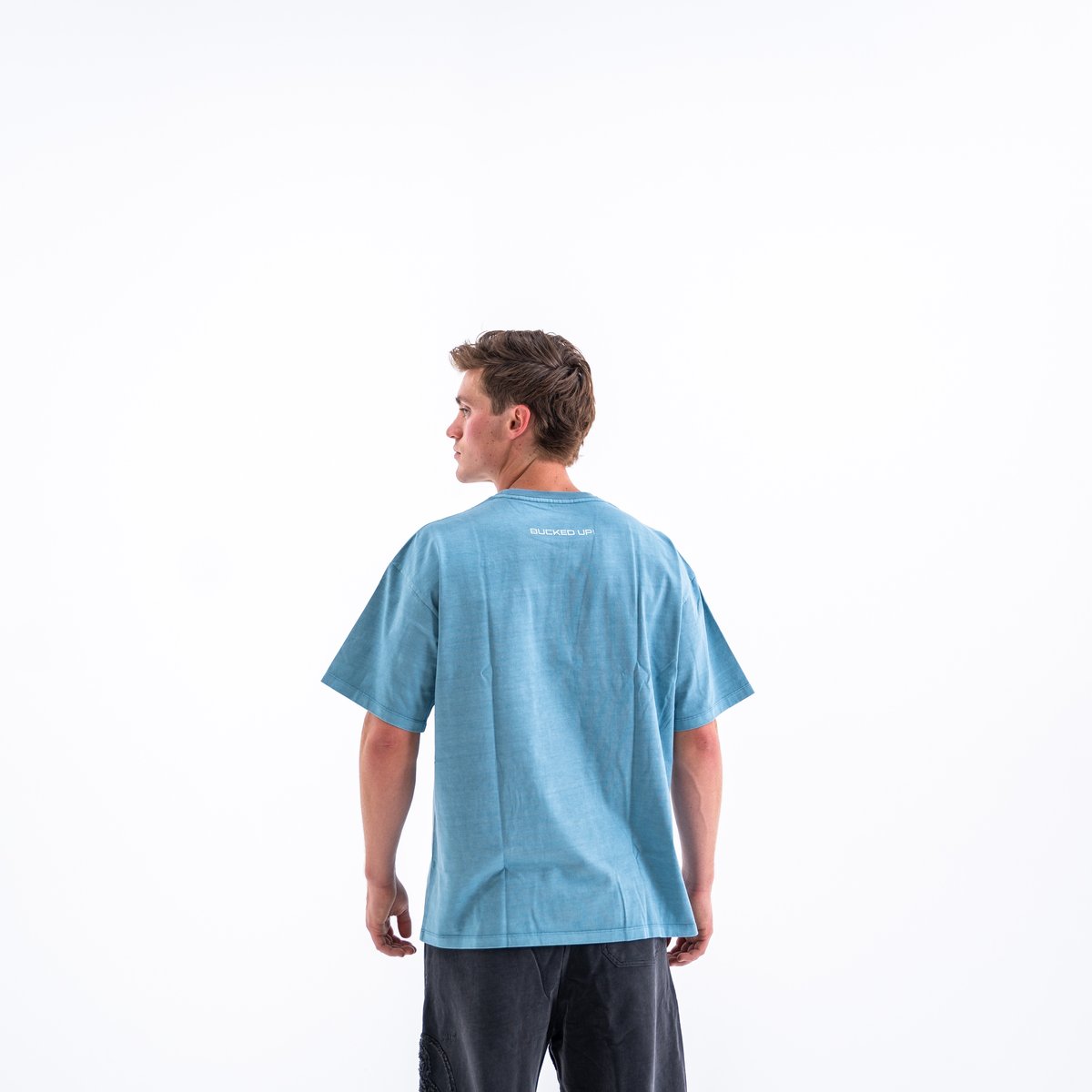 Image of Extended Pump Cover - Color - Light Blue - Blue Logo - 3 / 4