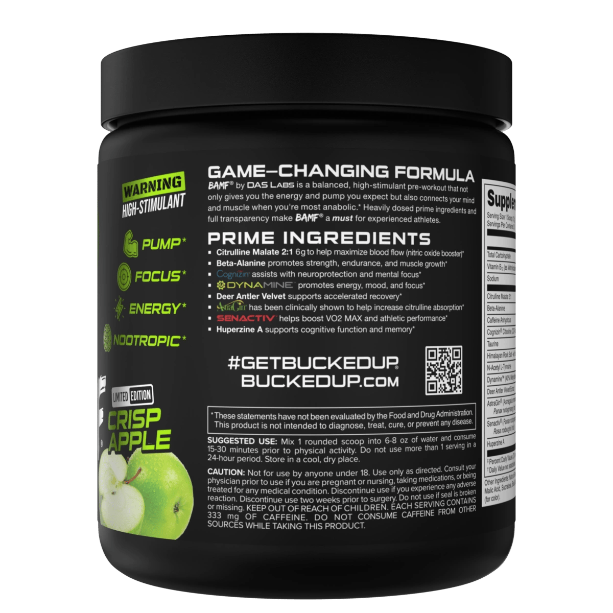 Image of BAMF High Stimulant Nootropic Pre-Workout Limited-Time Flavors - Flavor - Crisp Apple - 2 / 5