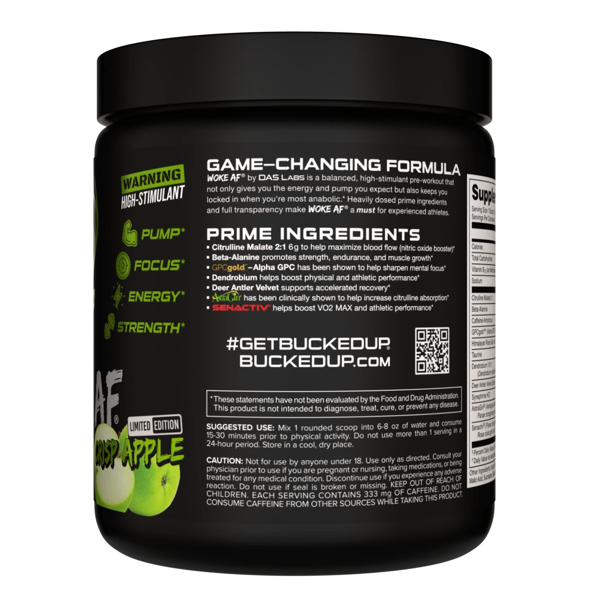 Image of Woke AF Pre-Workout Limited-Time Flavors - Flavor - Crisp Apple