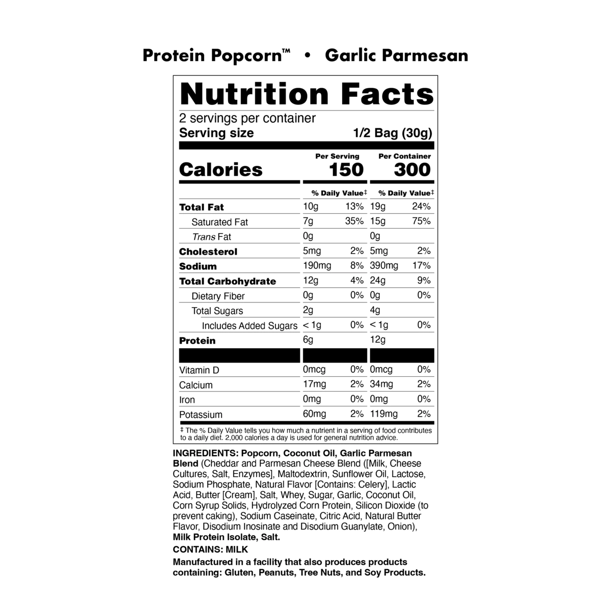 Image of Protein Popcorn (1 Bag) - Flavor - Garlic Parmesan