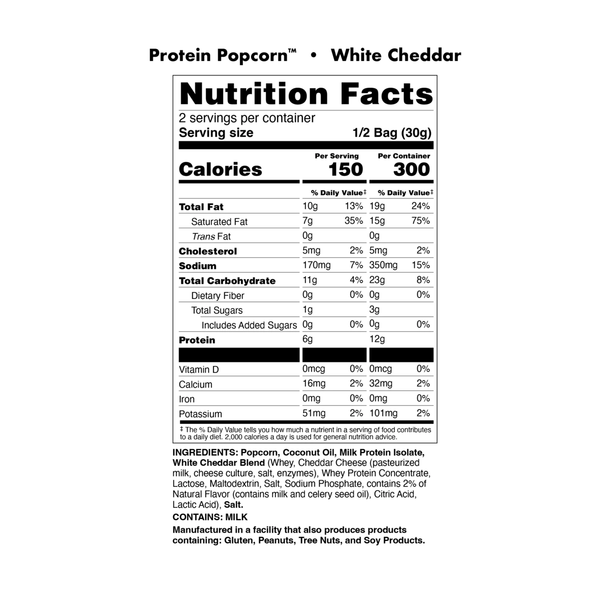 Image of Protein Popcorn (1 Bag) - Flavor - White Cheddar