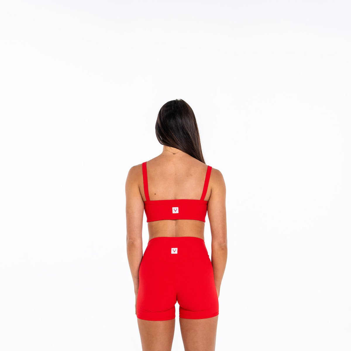 Image of Ribbed Bike Short 5" - Color - Red - Red Logo