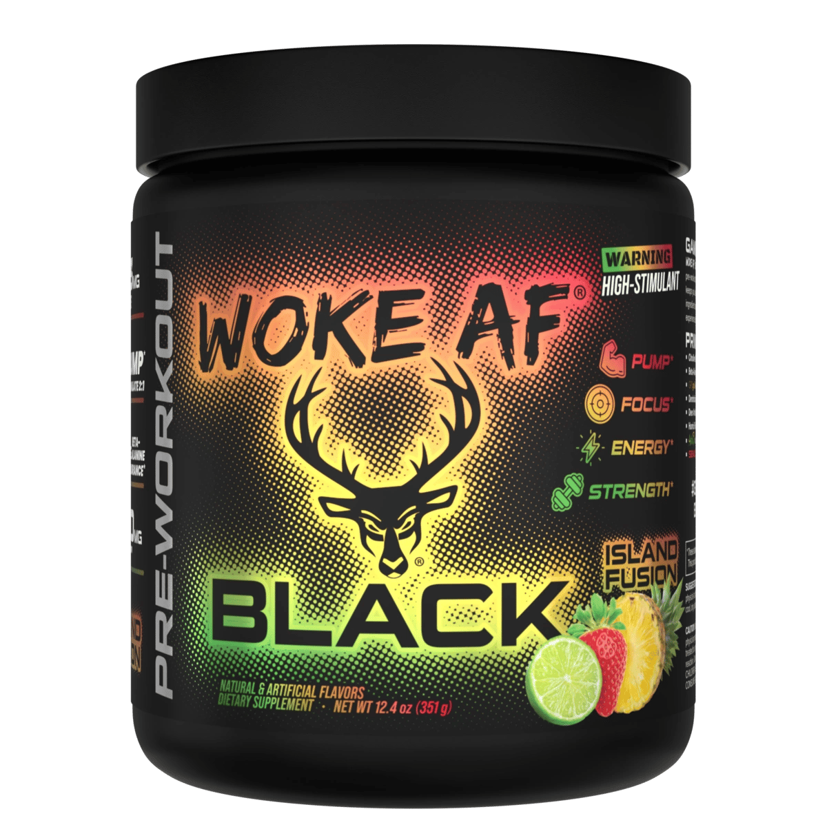 Image of WOKE AF BLACK - High Stimulant Pre-Workout - Flavor - Island Fusion