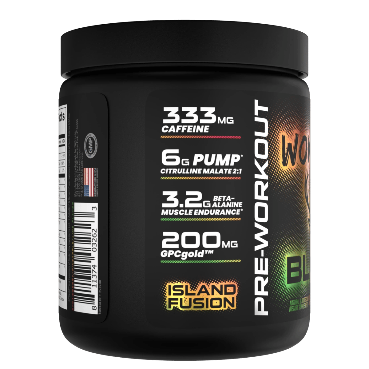 Image of WOKE AF BLACK - High Stimulant Pre-Workout - Flavor - Island Fusion