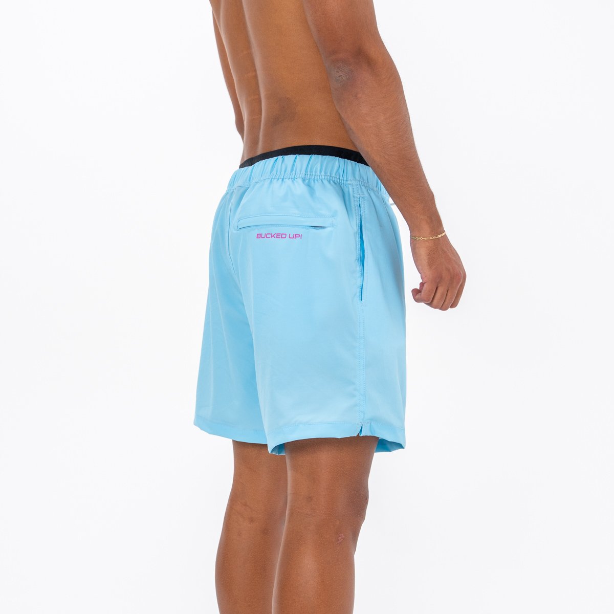Image of Riptide Swim Shorts - Lined - Color - Blue - White Logo - 5 / 5