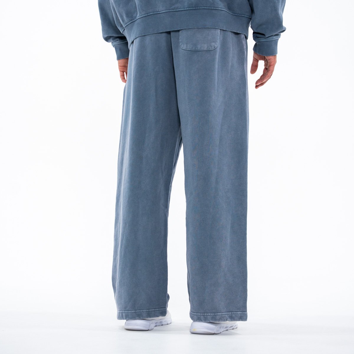 Image of Off Duty Straight Leg Sweatpants - Color - Washed Blue - Blue Logo
